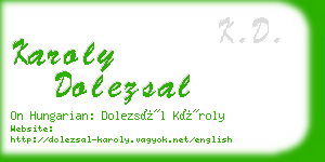 karoly dolezsal business card